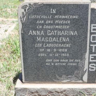 BOTES Anna Catharina Magdalena nee LABUSCHAGNE 1888-1959