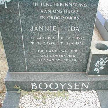 BOOYSEN Jannie 1916-1976 &amp; Ida 1920-1976