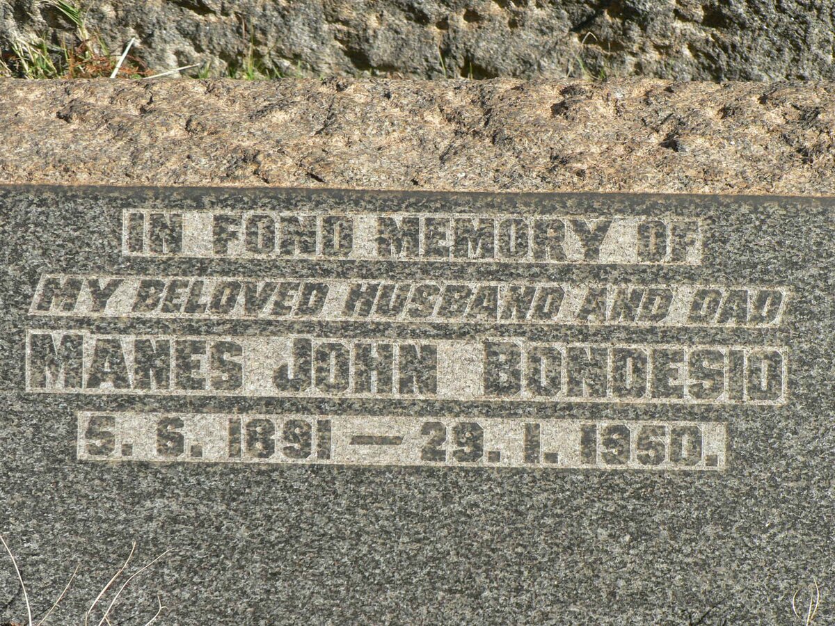 BONDESIO Manes John 1891-1950