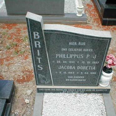 BRITS Phillippus P.J. 1941-1997 &amp; Jacoba Doretia 1944-1989