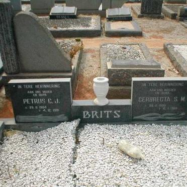 BRITS Petrus C.J. 1904-1981 &amp; Gerbregta S.M. 1909-1968
