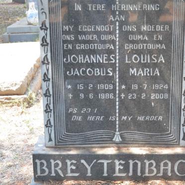 BREYTENBACH Johannes Jacobus 1909-1986 &amp; Louisa Maria 1924-2008