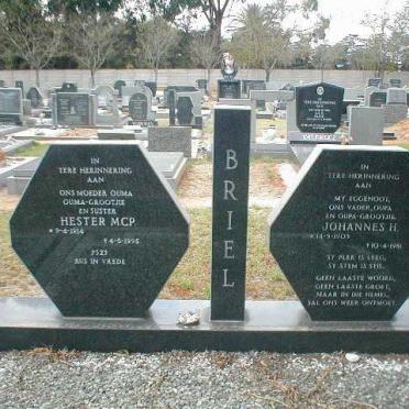 BRIEL Johannes H. 1903-1981 &amp; Hester M.C.P. 1914-1995