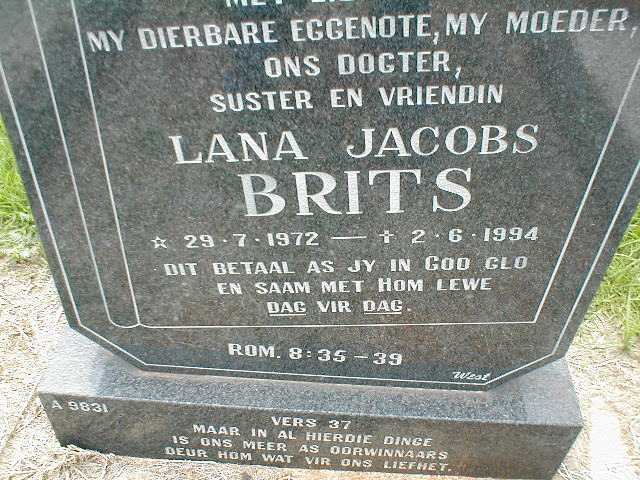 BRITS Lana Jacobs 1972-1994