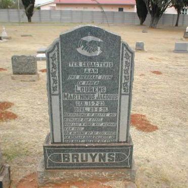 BRUYNS Lourens Marthinus Jacobus 1923-1938