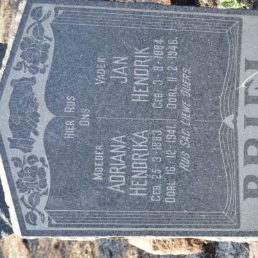 BRIEL Jan Hendrik 1884-1946 &amp; Adriana Hendrika 1883-1941