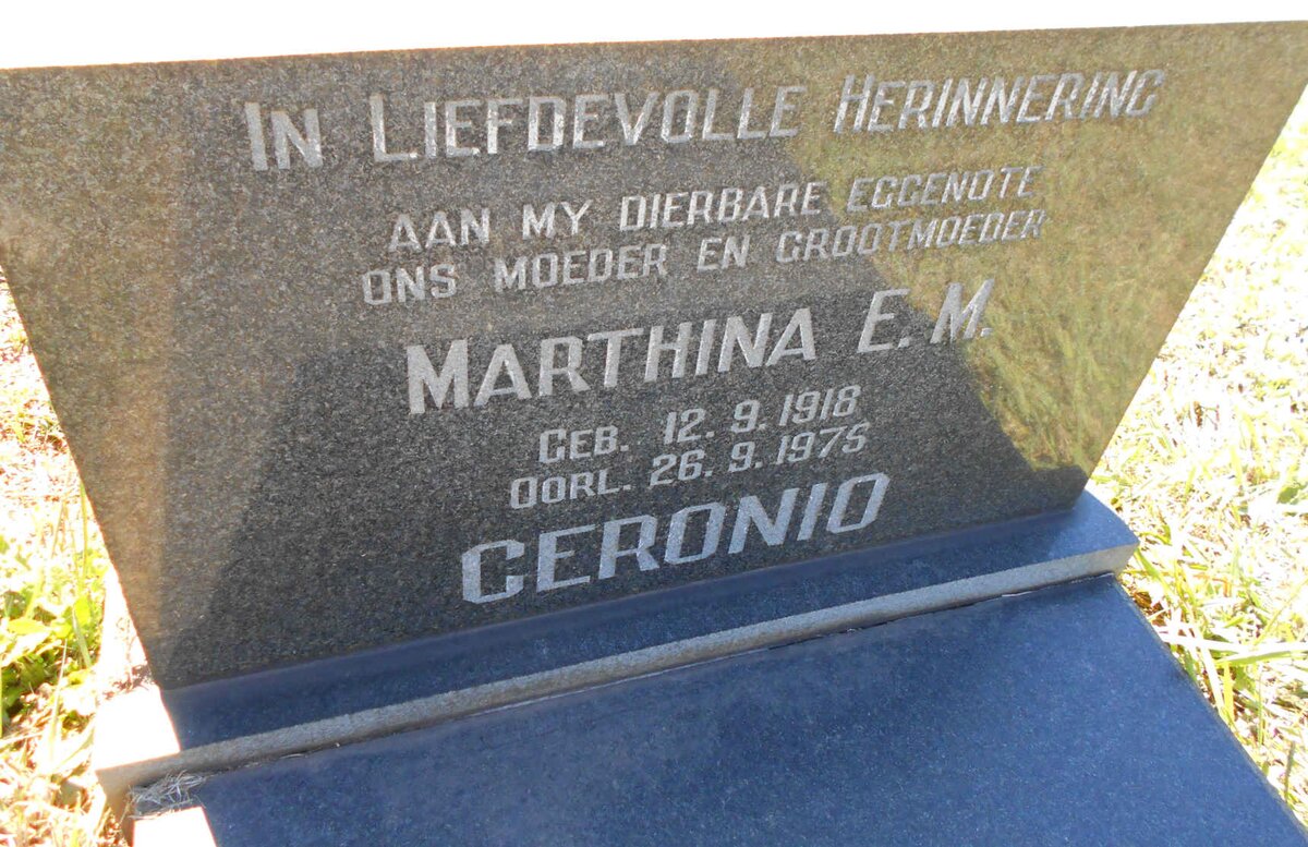 CERONIO Marthina E.M. 1918-1975