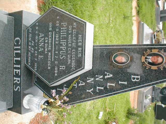 CILLIERS Philippus R. 1923-1994 &amp; Anna E. 1931-1995