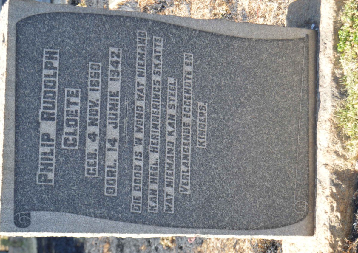 CLOETE Philip Rudolph 1860-1942