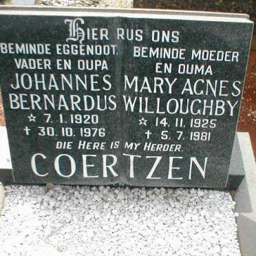 COERTZEN Johannes Bernardus 1920-1976 &amp; Mary Agnes WILLOUGHBY 1925-1981