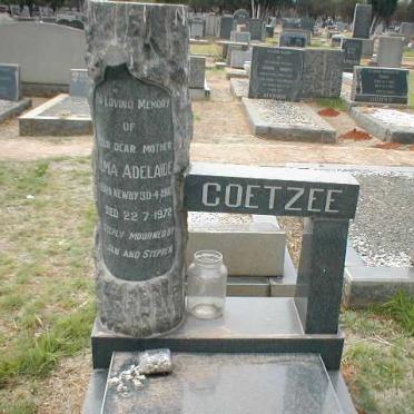 COETZEE Alma Adelaide nee NEWBY 1916-1972