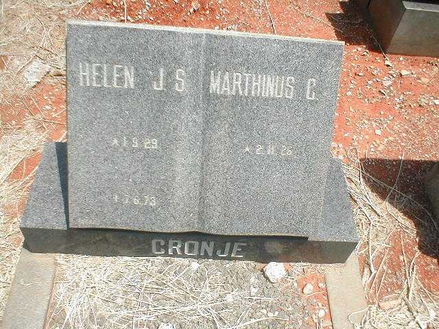 CRONJE Marthinus C. 1926- &amp; Helen J.S. 1929-1973