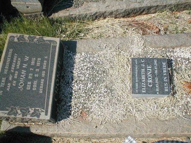 CRONJE Johan N.W. 1915-1970 &amp; Elizabeth J.C. 1913-2002