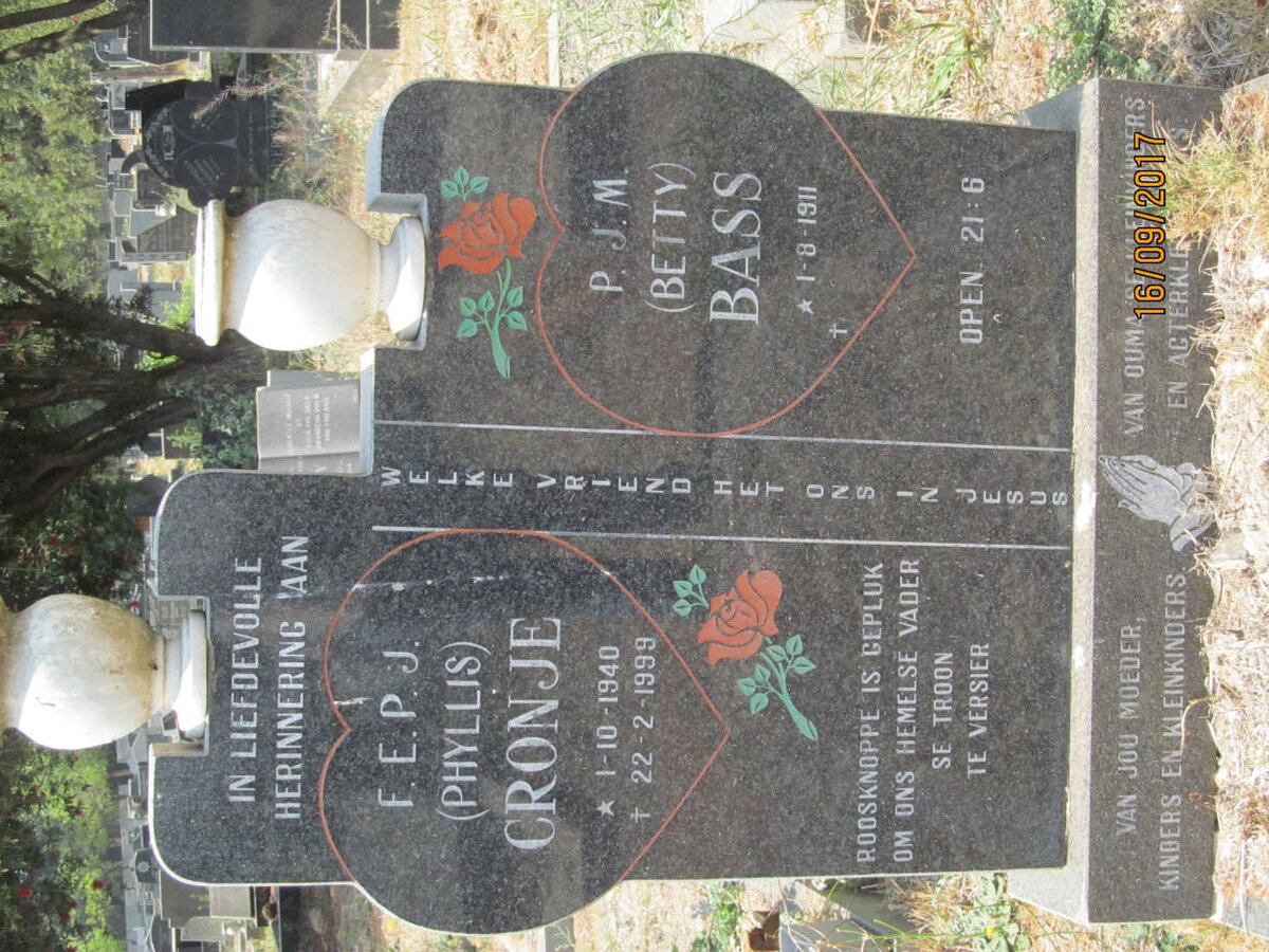 CRONJE F.E.P.J. 1940-1999 :: BASS P.J.M. 1911-