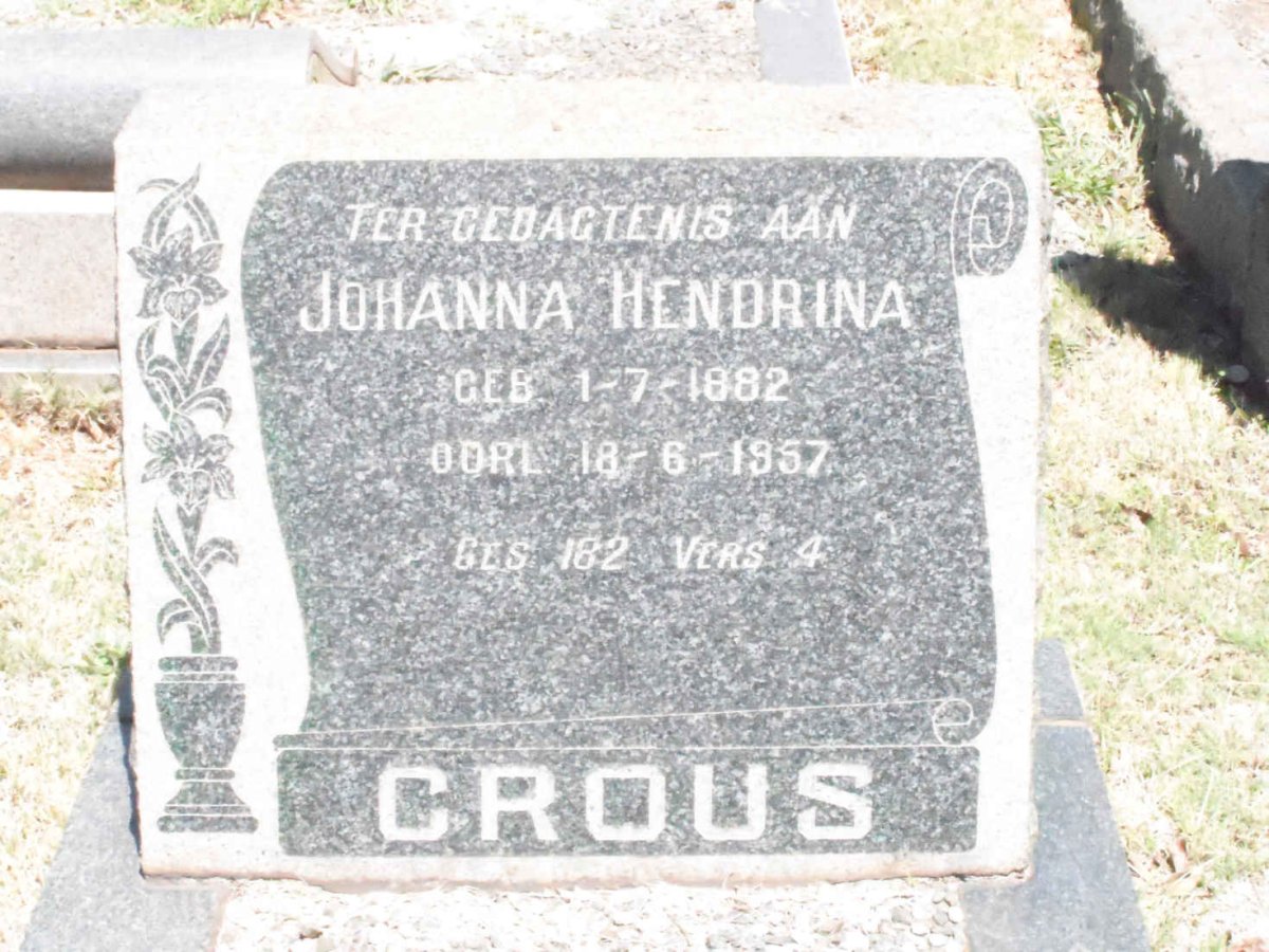CROUS Johanna Hendrina 1882-1957