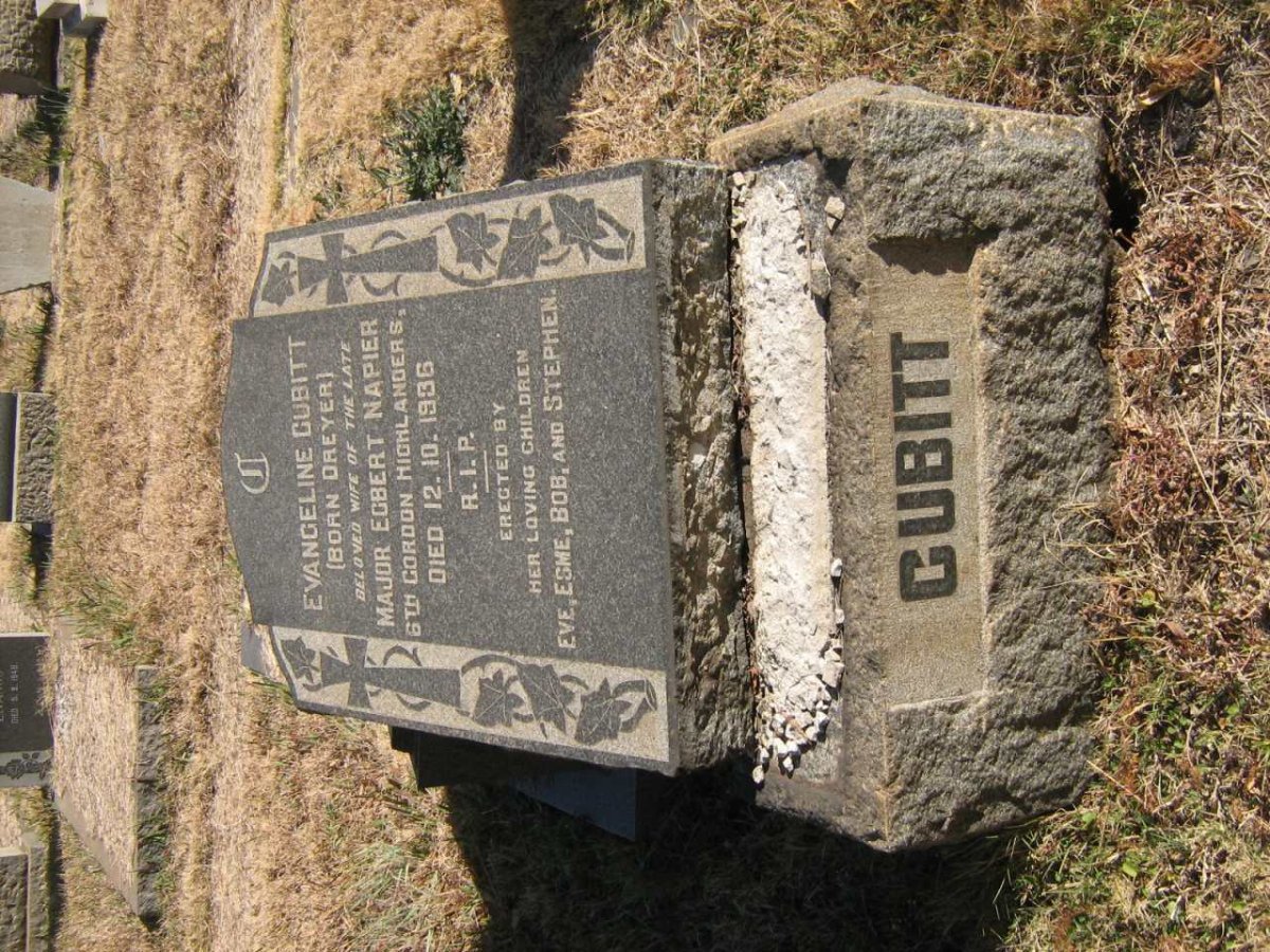 CUBITT Evangeline formerly NAPIER nee DREYER -1936