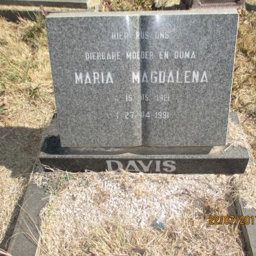 DAVIS Maria Magdalena 1921-1991