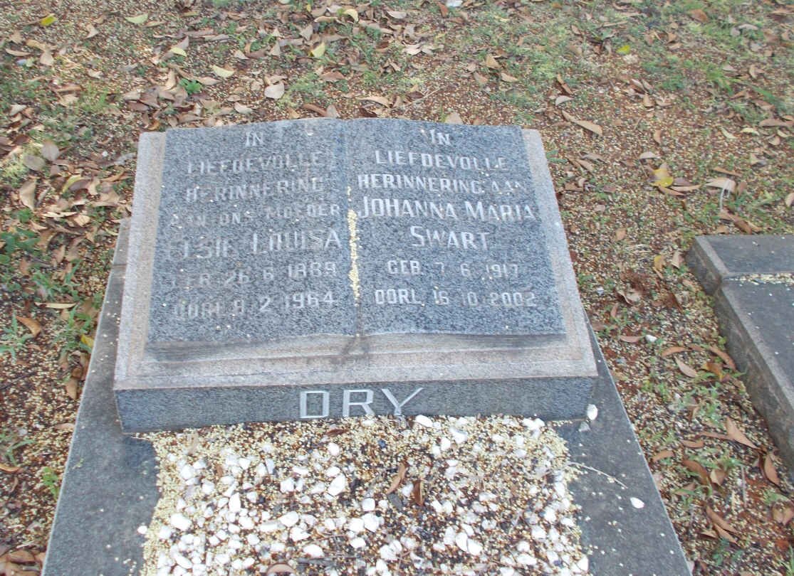 DRY Usie Louisa 1889-1964 :: SWART Johanna Maria 1917-2002