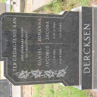DERCKSEN Daniel Jacobus 1922-1983 &amp; Johanna Jacoba 1926-1983