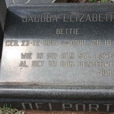 DELPORT Jacoba Elizabeth 1907-1969