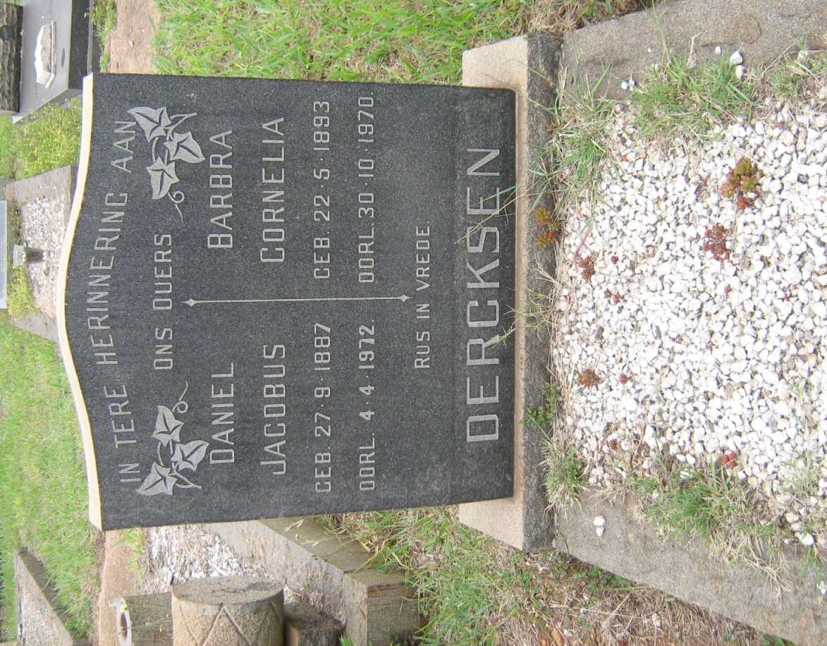 DERCKSEN Daniel Jacobus 1887-1972 &amp; Barbra Cornelia 1893-1970