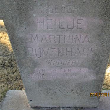 DUVENHAGE Heilje Marthina nee KRUGER 1871-1927