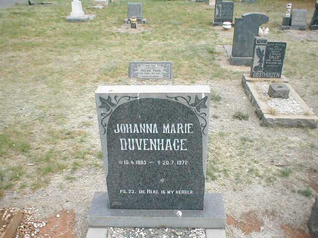 DUVENHAGE Johanna Marie 1885-1972