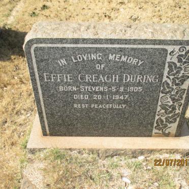 DURING Effie Creagh nee STEVENS 1905-1947