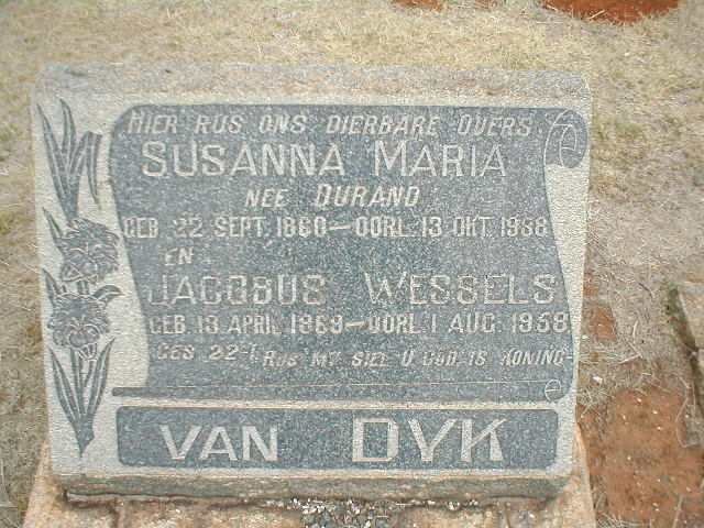 DYK Jacobus Wessels, van 1869-1958 &amp; Susanna Maria DU RAND 1860-1988
