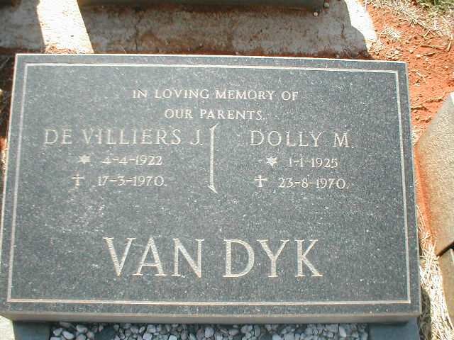DYK De Villiers J., van 1922-1970 &amp; Dolly M. 1925-1970