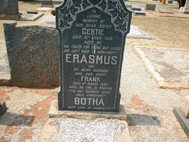 ERASMUS Gertie  -1943 :: BOTHA Frank  -1950