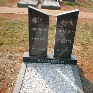 ETSEBETH Johannes M. 1923-1998 &amp; Johanna H. 1928-