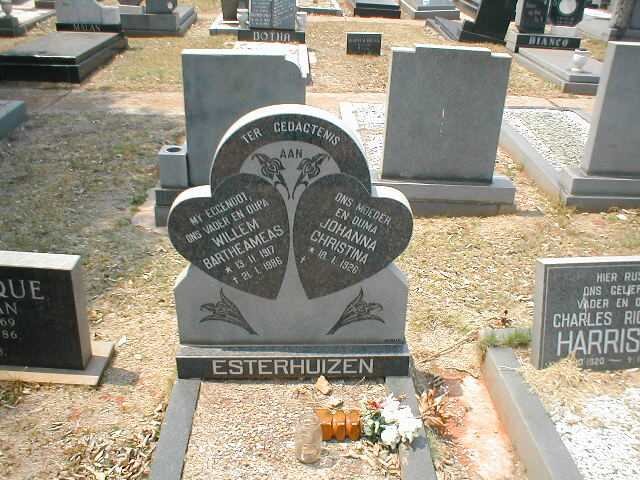 ESTERHUIZEN Willem Bartheameas 1917-1986 &amp; Johanna Christina 1926-