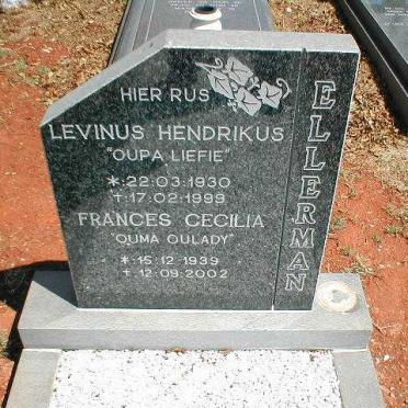 ELLERMAN Levinus Hendrikus 1930-1999 &amp; Frances Cecilia 1939-2002
