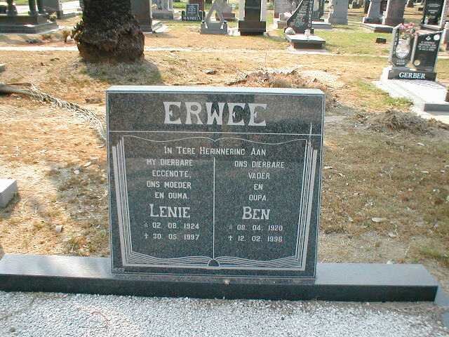 ERWEE Ben 1920-1998 &amp; Lenie 1924-1997
