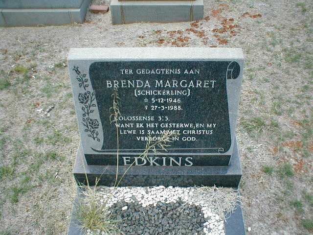 EDKINS Brenda Margaret nee SCHICKERLING 1946-1988