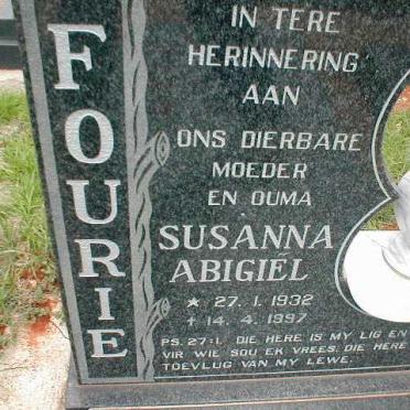 FOURIE Susanna Abigiël 1932-1997