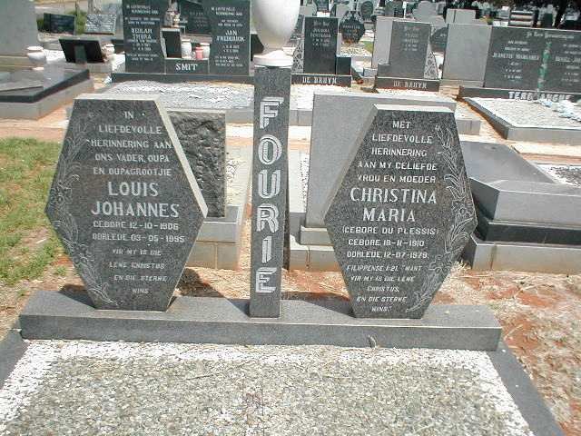 FOURIE Louis Johannes 1906-1995 &amp; Christina Maria DU PLESSIS 1910-1979