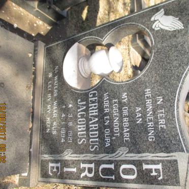 FOURIE Gerhardus Jacobus 1921-1994 &amp; Susanna Abigiel 1932-1997