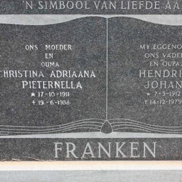 FRAKEN Hendrik Johan 1912-1979 &amp; Christina Adriaana Pieternella 1911-1986