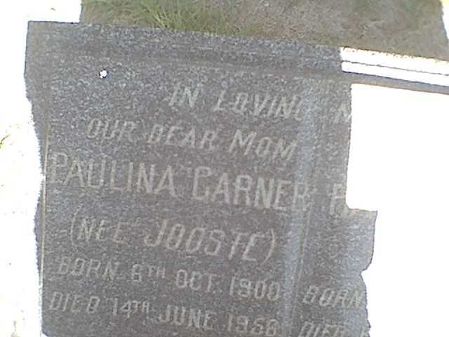 GARNER Paulina nee JOOSTE  1900-1956