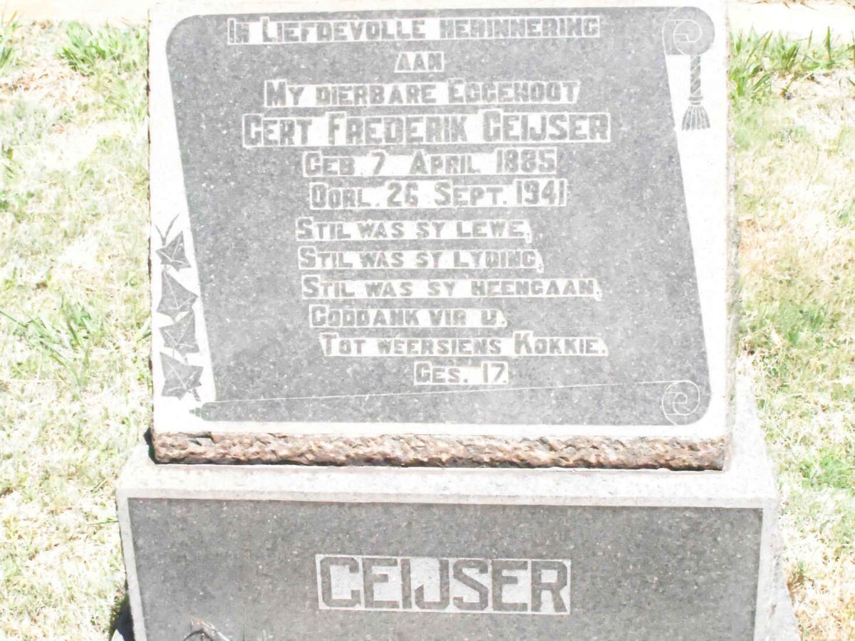 GEIJSER Gert Frederik 1885-1941
