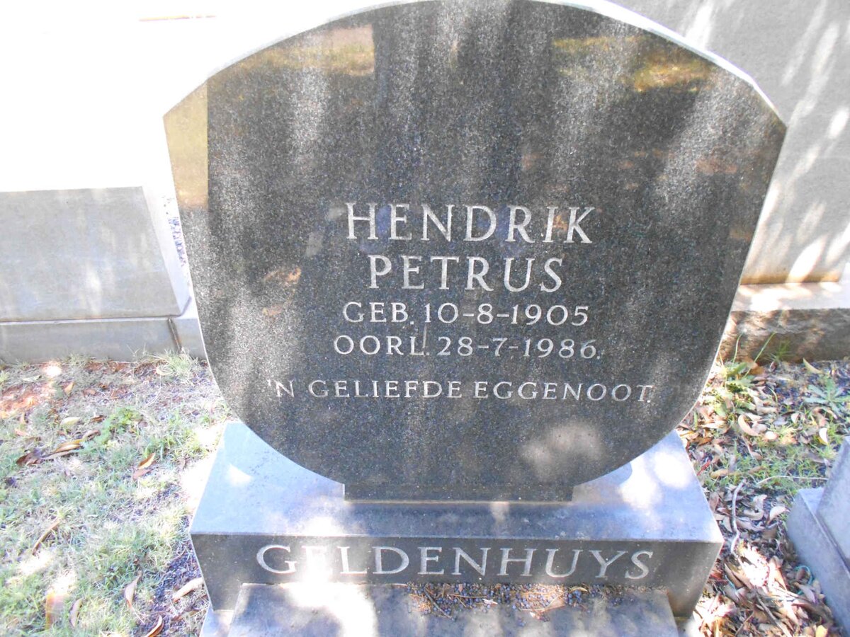 GELDENHUYS Hendrik Petrus 1905-1986