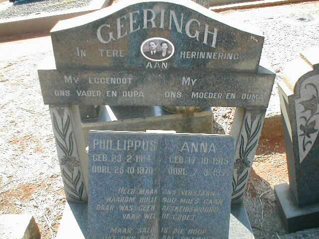 GEERINGH Phillippus 1914-1970 &amp; Anna 1915-197?