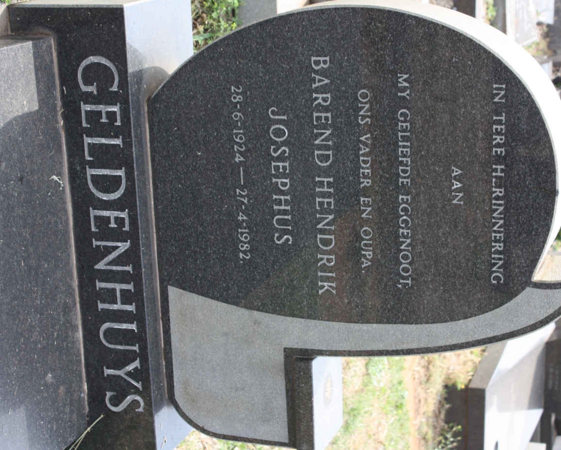 GELDENHUYS Barend Hendrik Josephus 1924-1982