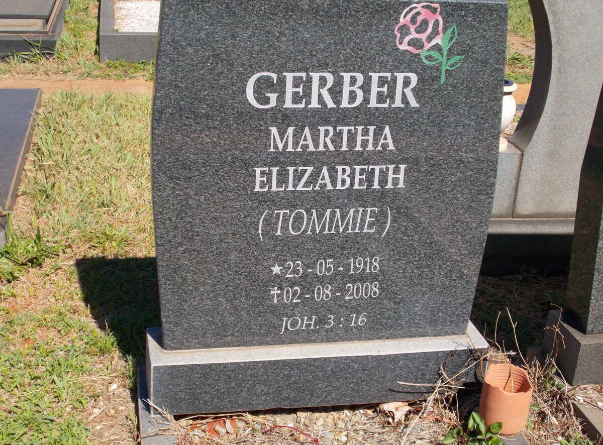 GERBER Hendrik 1915-1975 &amp; Martha Elizabeth 1918-2008