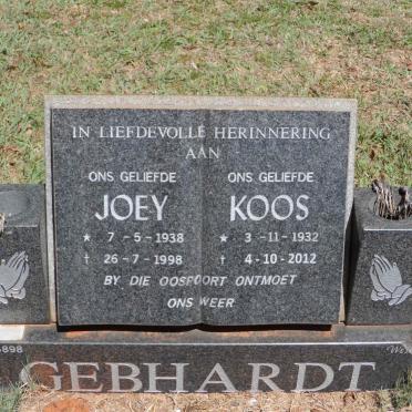 GEBHARDT Koos 1932-2012 &amp; Joey 1938-1998