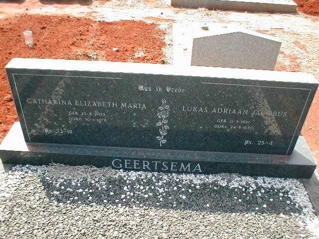 GEERTSEMA Lukas Adriaan Jacobus 1897-1980 &amp; Catharina Elizabeth Maria 1903-1976
