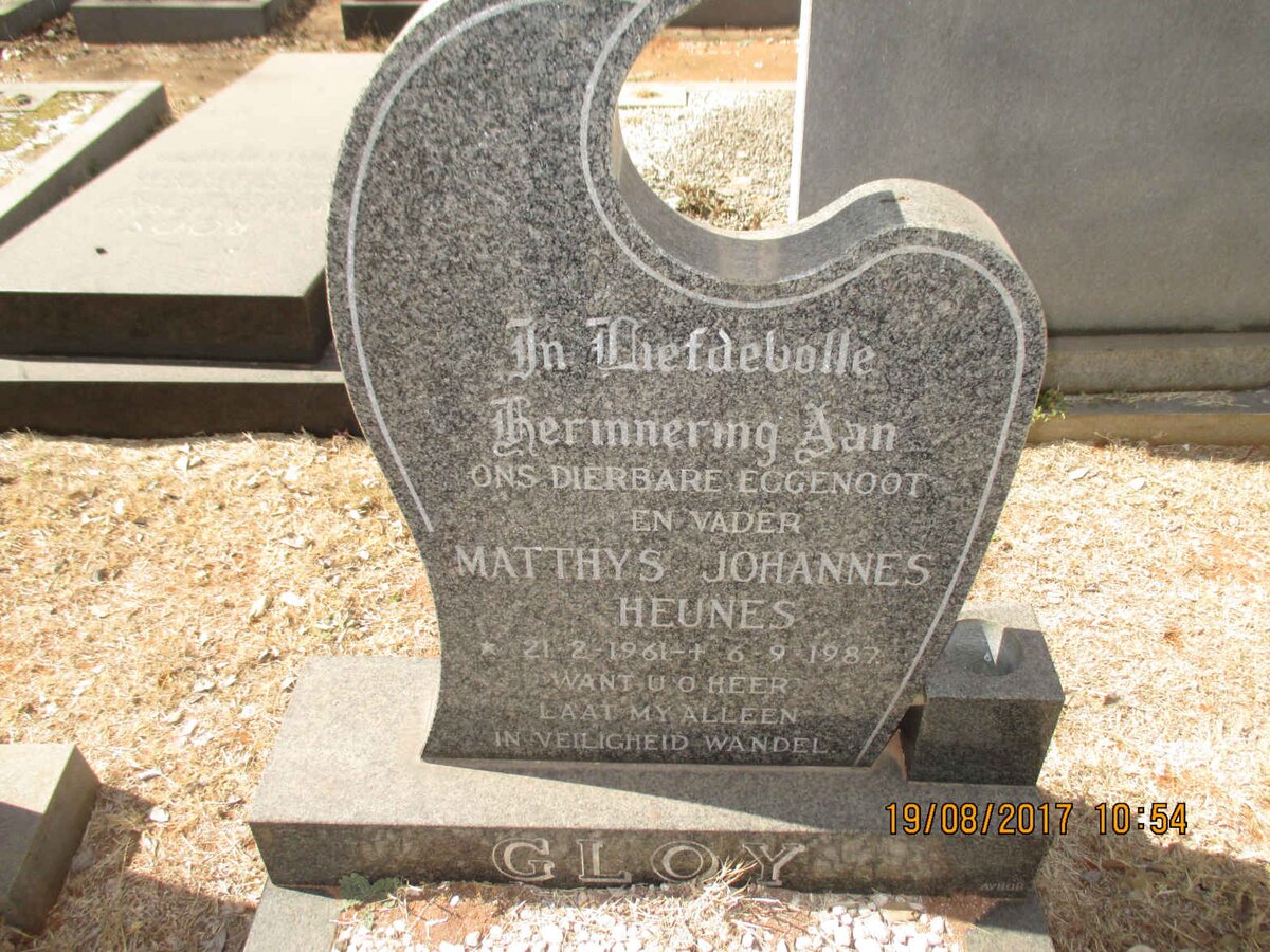 GLOY Matthys Johannes Heunes 1961-1987