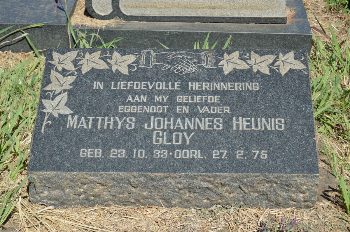 GLOY Matthys Johannes Heunis 1933-1975
